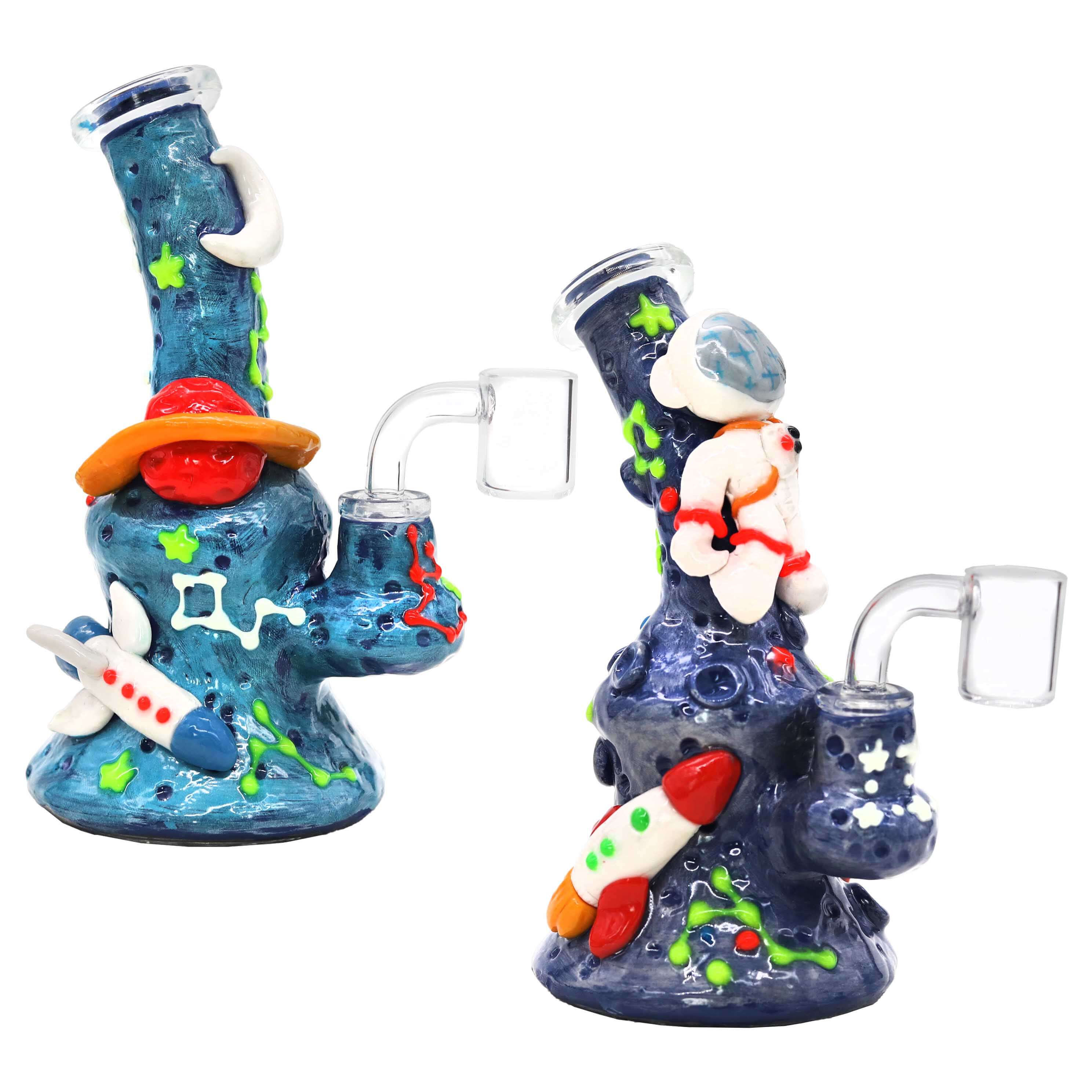 3D Astronaut In Space Beaker Waterpipe | 7 inch | Assorted Colors product image